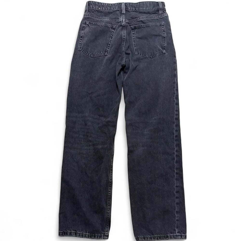 Distressed Skater Straight Leg Jeans Zara Men Faded Black Grunge Streetwear 29" - Picture 3 of 8